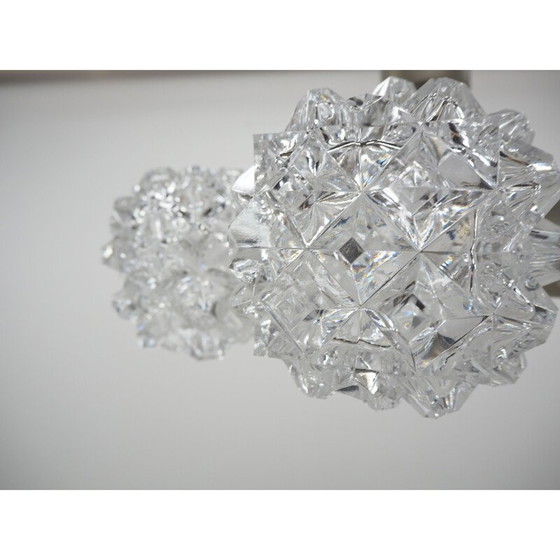 Image 1 of Vintage-Kronleuchter aus Nickel und Glas von Kamenicky Senov, Tschechoslowakei 1970