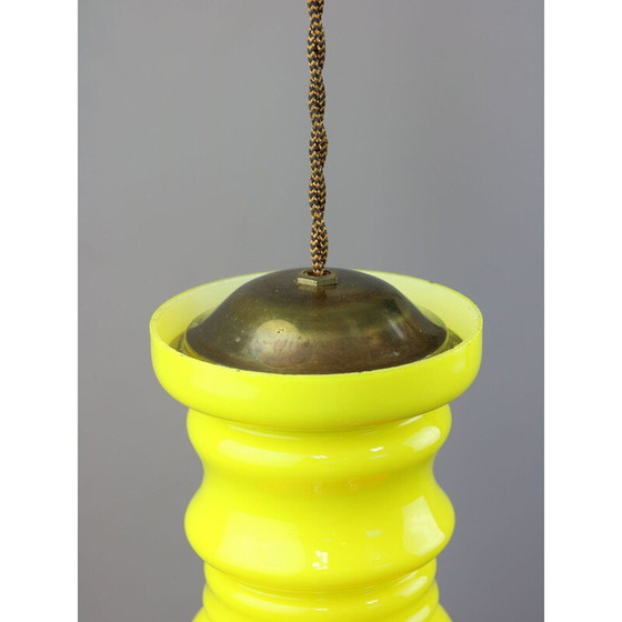 Image 1 of Vintage Neonglas und Messing Pendelleuchte