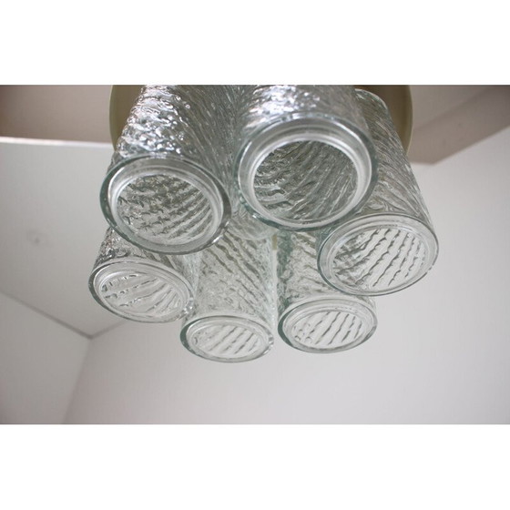 Image 1 of Vintage-Kronleuchter aus Metall und Glas von Kamenický Šenov, Tschechoslowakei 1970