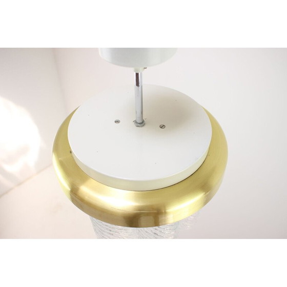 Image 1 of Vintage-Kronleuchter aus Metall und Glas von Kamenický Šenov, Tschechoslowakei 1970