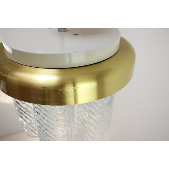 Image 1 of Vintage-Kronleuchter aus Metall und Glas von Kamenický Šenov, Tschechoslowakei 1970