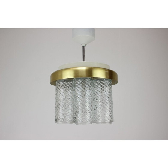 Image 1 of Vintage-Kronleuchter aus Metall und Glas von Kamenický Šenov, Tschechoslowakei 1970