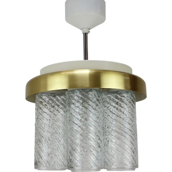 Image 1 of Vintage-Kronleuchter aus Metall und Glas von Kamenický Šenov, Tschechoslowakei 1970