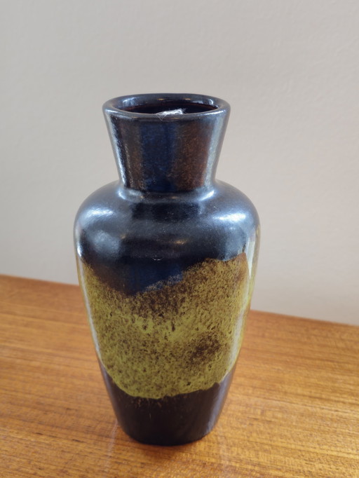 Vintage West Deutschland Scheurich Vase Grün Braun