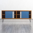 1960er Sideboard mit Wendetüren, Teak, restauriert
