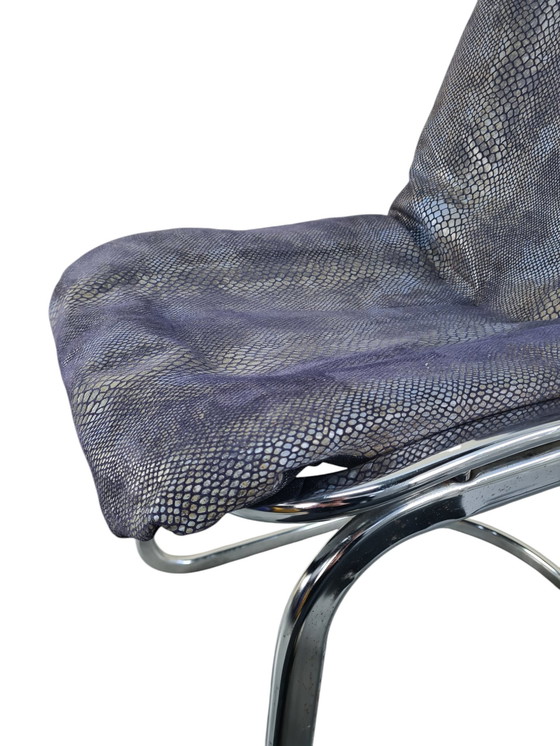 Image 1 of 4 X Gastone Rinaldi Stil verchromt röhrenförmigen High-End-italienischen Esszimmerstühle