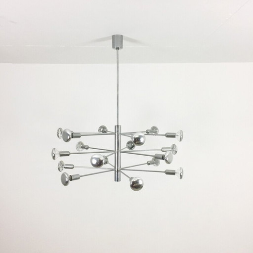 Modernistische Chromsputnik-Aufhängung für Cosack-Leuchten, Deutschland 1960