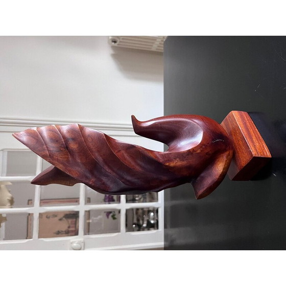 Image 1 of Skandinavische Vintage-Vogelskulptur aus Teakholz, 1960