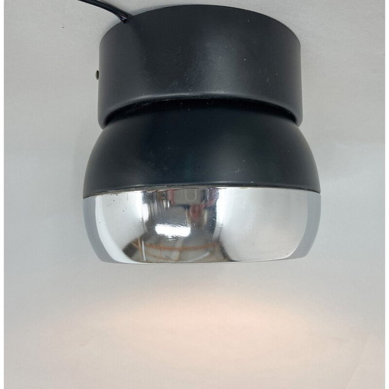 Image 1 of Vintage Deckenleuchte aus Metall mit Chromrand von Napako, Tschechoslowakei 1980