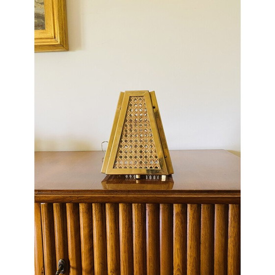 Image 1 of Paar alte Lampen aus Messing und Stroh, Italien 1960-1970