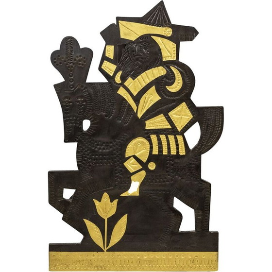 Image 1 of Dekorative Bleiplatte von Roger Capron, 1960