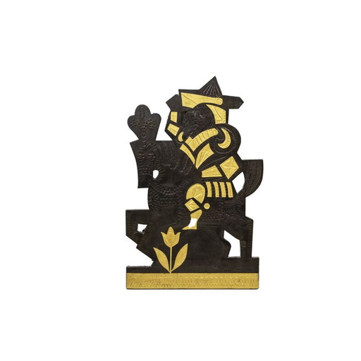 Dekorative Bleiplatte von Roger Capron, 1960