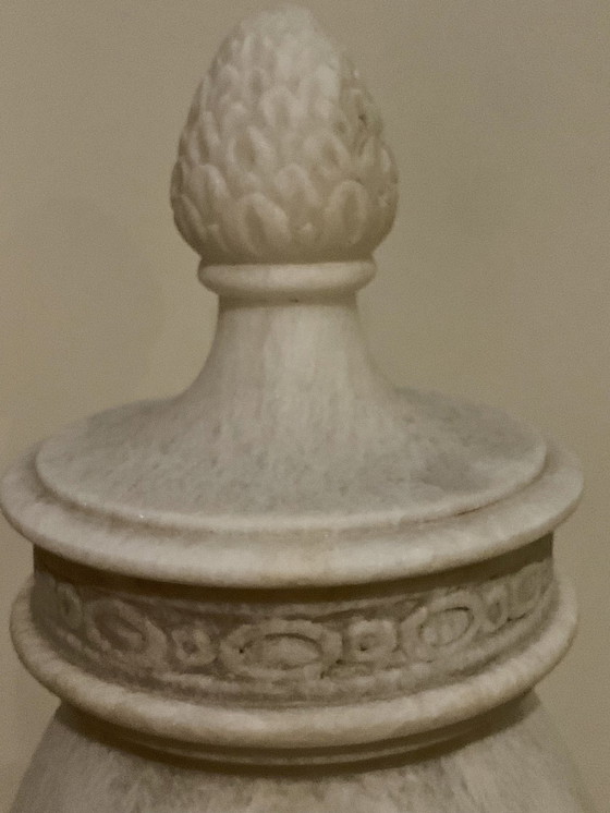 Image 1 of Alabaster Topf mit Deckel Einzigartig Handgemacht