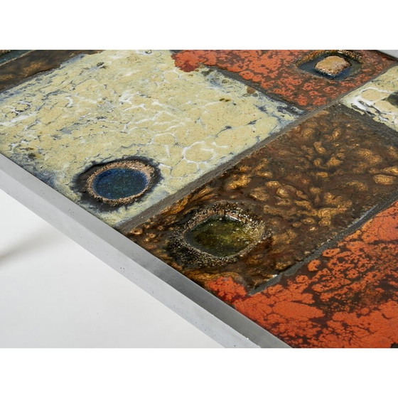 Image 1 of Vintage Couchtisch aus Keramik und Stahl von Robert und Jean Cloutier, 1950