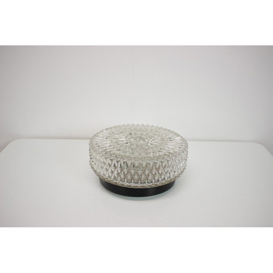 Image 1 of Vintage Deckenleuchte aus Metall und Glas, Tschechoslowakei 1970er Jahre