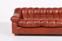 Skulpturales italienisches modernes Ledersofa mit drei Sitzen, 1970er Jahre