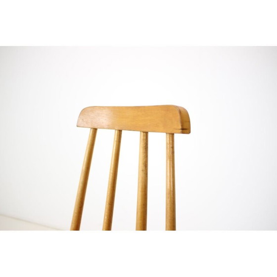 Image 1 of Mid Century Holz-Drehsessel, Tschechoslowakei 1970er Jahre