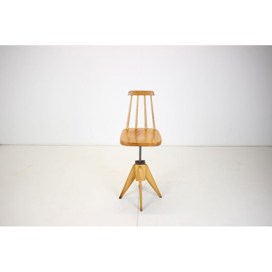 Image 1 of Mid Century Holz-Drehsessel, Tschechoslowakei 1970er Jahre