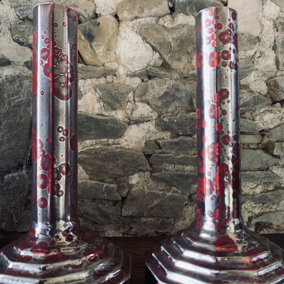 Image 1 of Paar Vintage-Vasen von Fives Lille