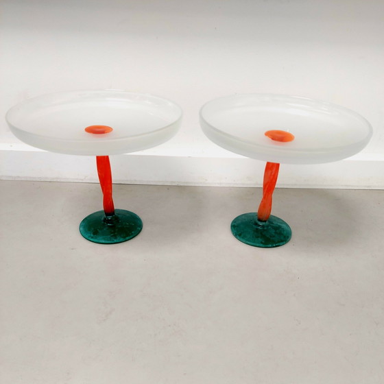 Image 1 of 2 Stück Glas (Kuchen) Schalen