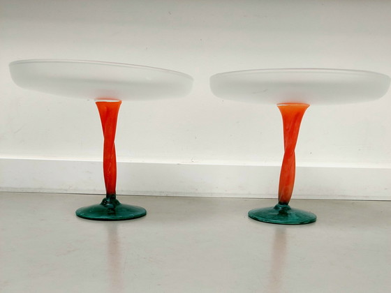 Image 1 of 2 Stück Glas (Kuchen) Schalen