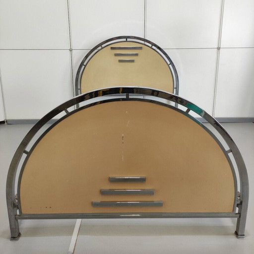 Art Deco Vintage Bett aus verchromtem Stahl