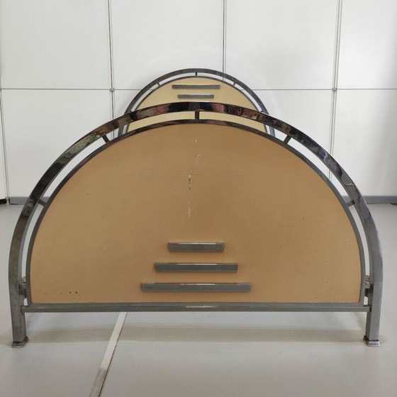 Image 1 of Art Deco Vintage Bett aus verchromtem Stahl