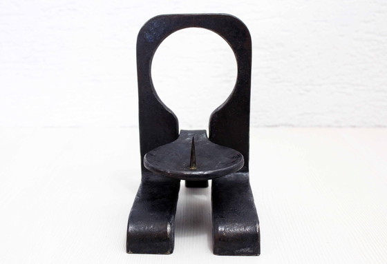 Image 1 of Brutalistischer Kerzenhalter Aus Gusseisen