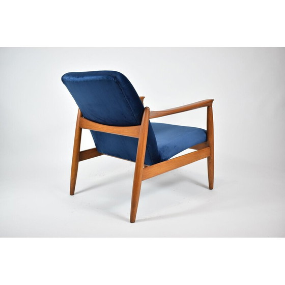 Image 1 of Vintage-Sessel GFM64, ikonischer blauer Samt 1960er Jahre