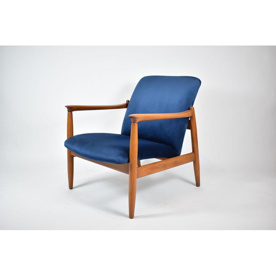 Image 1 of Vintage-Sessel GFM64, ikonischer blauer Samt 1960er Jahre