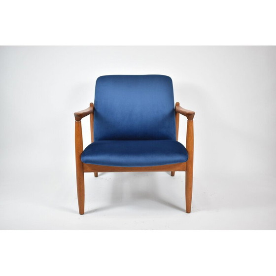 Image 1 of Vintage-Sessel GFM64, ikonischer blauer Samt 1960er Jahre