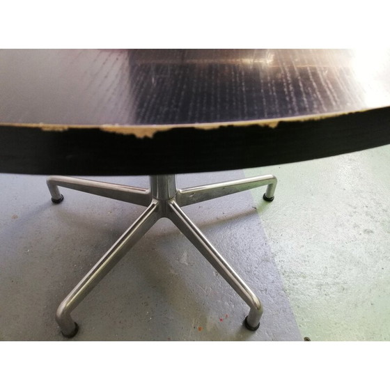 Image 1 of Castelli runder Vintage-Tisch aus Holz und Aluminiumgestell