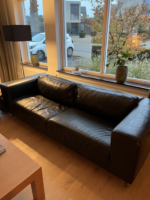 2x Molinari Sofa schwarz Leder