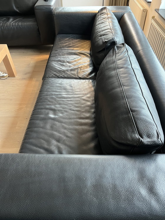 Image 1 of 2x Molinari Sofa schwarz Leder