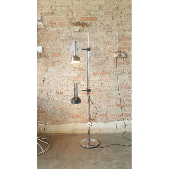 Image 1 of Vintage Stehlampe Silber-Schwarz, 1970
