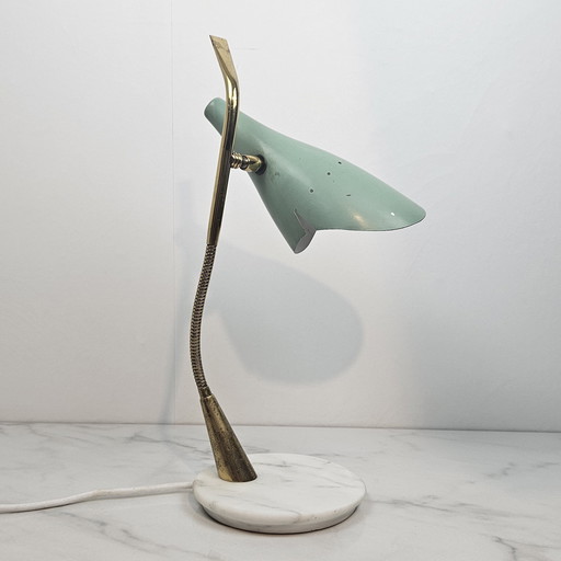 Tischlampe mit Marmorfuß von Oscar Torlasco, Italien 1955