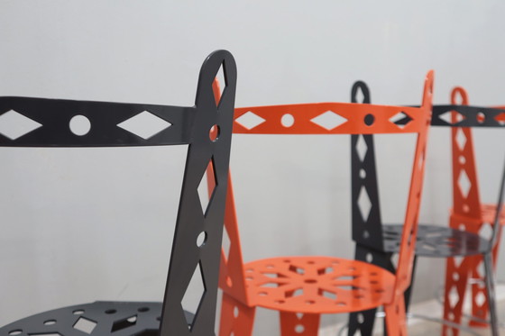 Image 1 of Post Modern Satz von 6 lackierten Metallstühlen Artifort 2000S