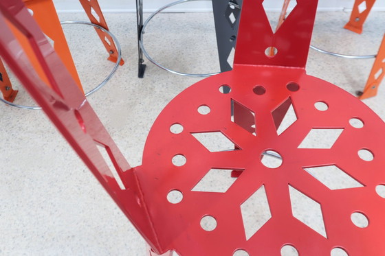 Image 1 of Post Modern Satz von 6 lackierten Metallstühlen Artifort 2000S