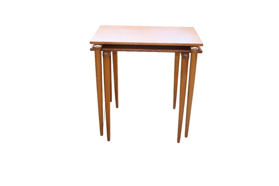 Image 1 of 2 x Nesting table Satztisch Beistelltisch Nußbaum OPAL