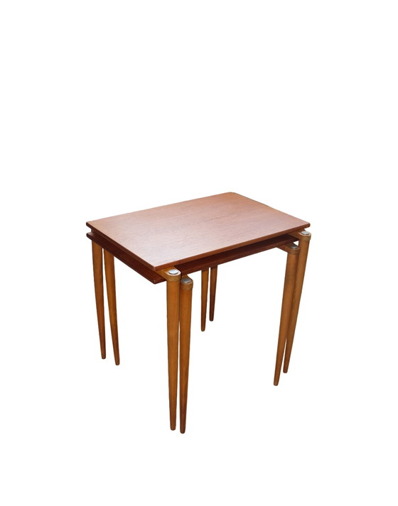 Image 1 of 2 x Nesting table Satztisch Beistelltisch Nußbaum OPAL