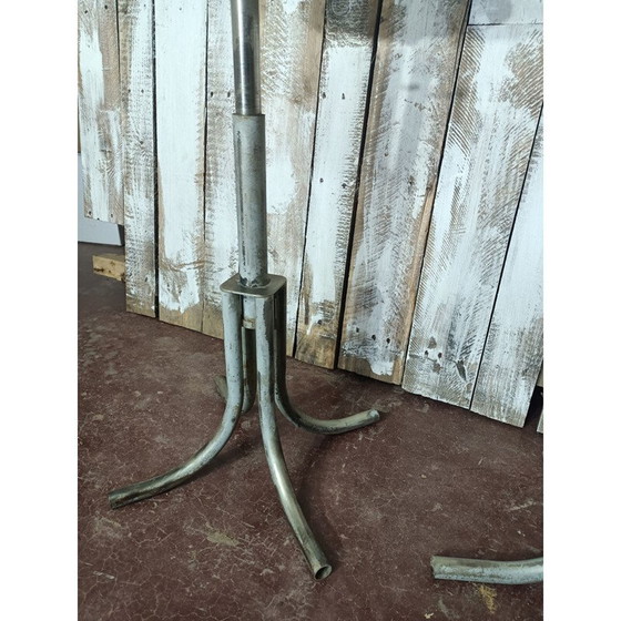 Image 1 of Set aus 4 verstellbaren Vintage-Hockern aus Massivholz