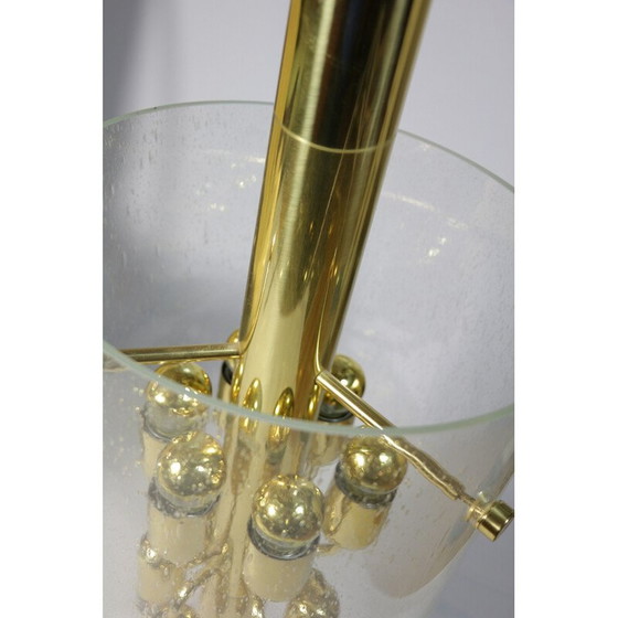 Image 1 of Vintage-Pendelleuchte aus Glas und Messing von Limburg, 1970er Jahre