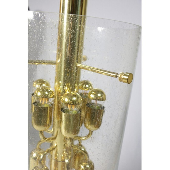 Image 1 of Vintage-Pendelleuchte aus Glas und Messing von Limburg, 1970er Jahre