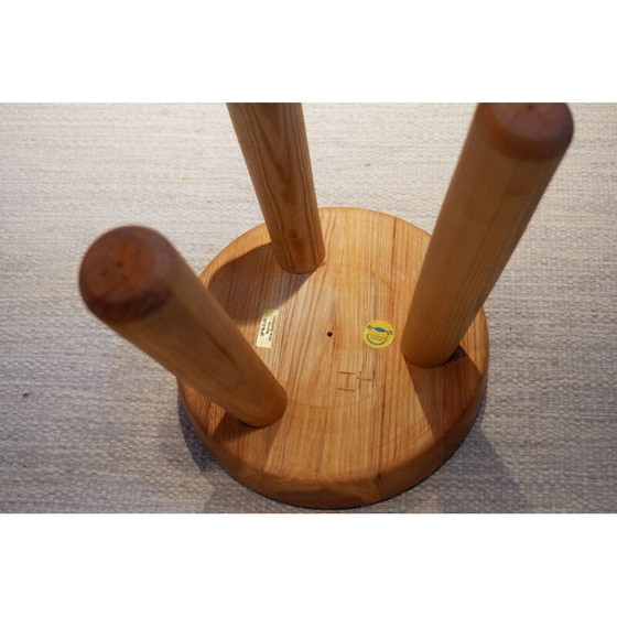 Image 1 of Vintage Ingvar Hildingsson Hocker aus massivem Kiefernholz, Schweden 1980