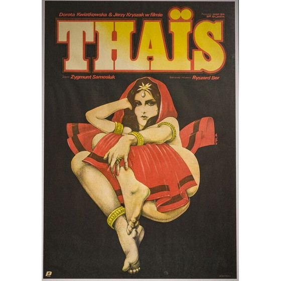 Image 1 of Vintage-Plakat des Films "Thais" von Jakub Erol, Polen 1984