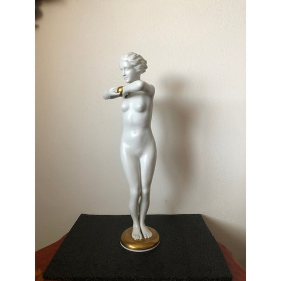 Image 1 of Vintage Porzellanfigur einer Dame mit einem Ballon von Luitpold Adam