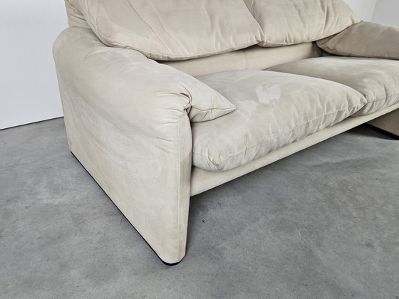 Image 1 of Cassina 2-Sitzer Sofa, Alcantara Leder Creme