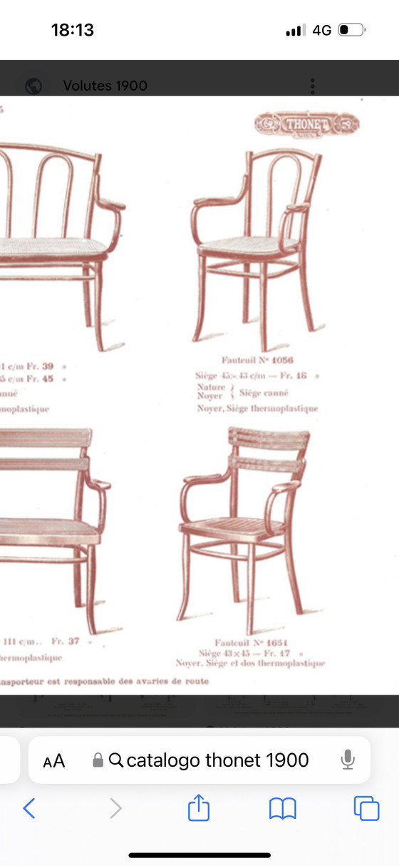 Image 1 of Original Thonet Stuhl 'Sessel Nr. 1056'