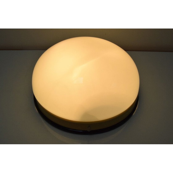 Image 1 of Vintage Deckenleuchte aus Bakelit und Milchglas, Tschechoslowakei 1950