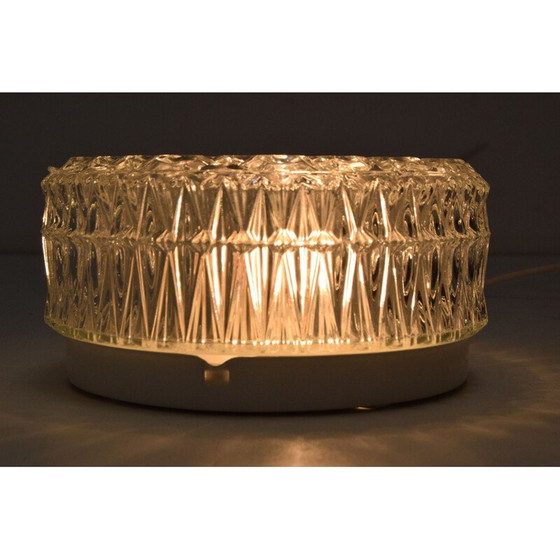 Image 1 of Vintage Decken- oder Wandleuchte aus Glas und Metall, Tschechoslowakei 1970